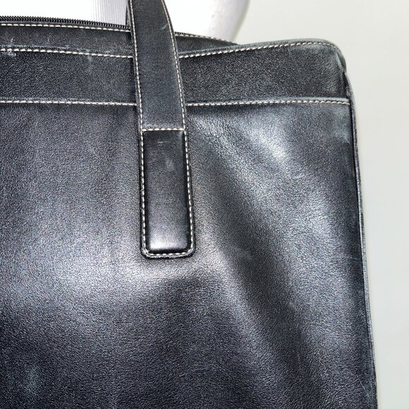 Coach black leather computer tote ipad bag - Picture 5 of 13